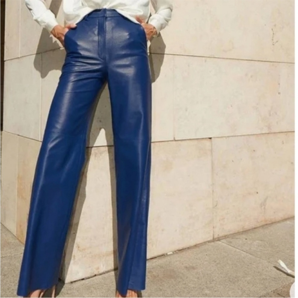 Stunning Rem Garson DARK BROWN Genuine Leather Pants NWOT Vintage?